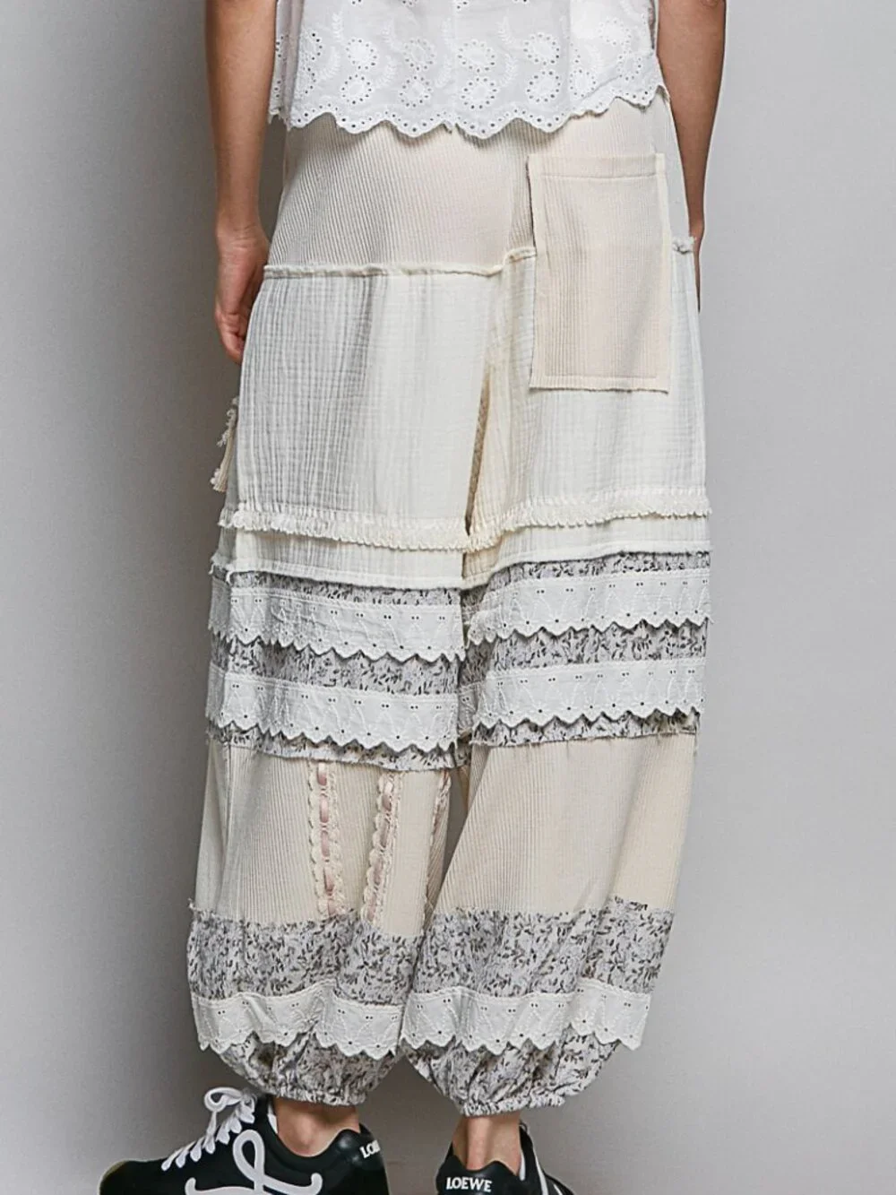 POL HIGH RISE JOGGER-CREAM - Picture 2 of 2